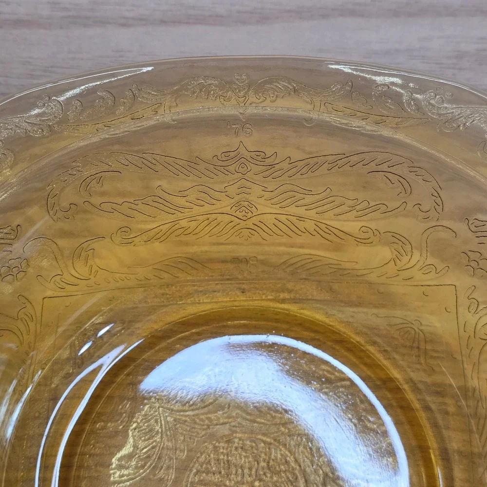 Vintage Federal Amber Madrid Recollection Glass‎ 9